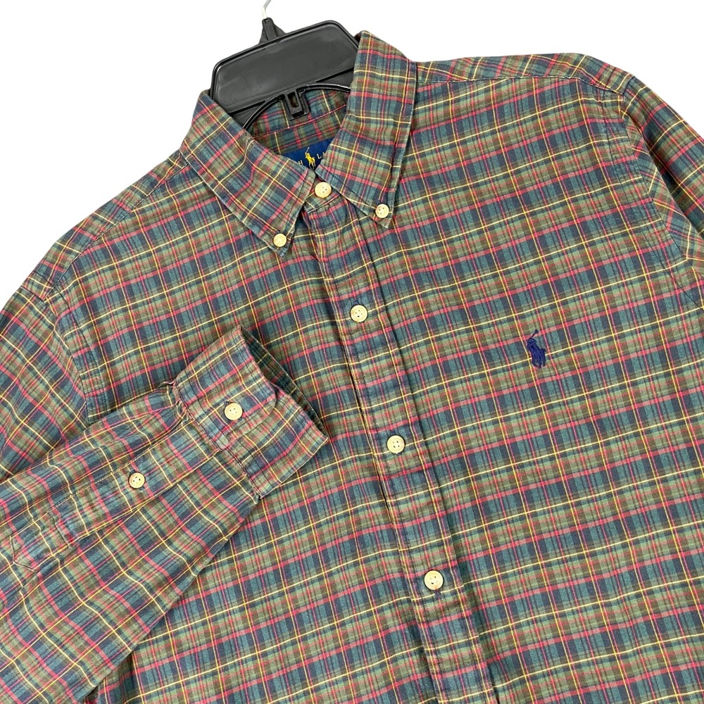 Ralph Lauren Business Casual Plaid Shirt Mens M Long Sleeve Button Down